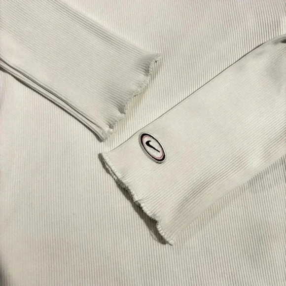 NIKE Turtleneck Ribbed Sweater Top in White, Size XS - Picture 8 of 12
